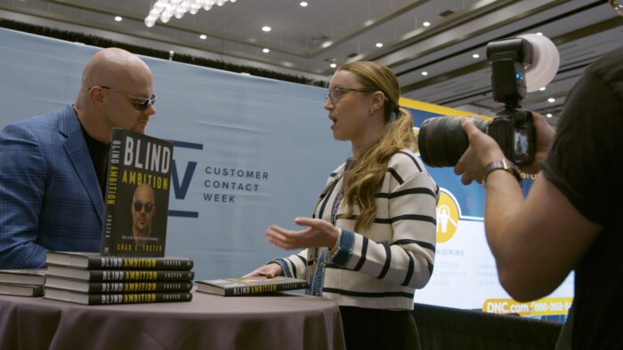 Chad E Foster book signing interaction with female client at Vegas CCW